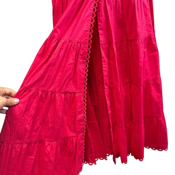 NWT Charo Fuchsia Pink Sleeveless Bustier Flounce Melia Maxi Dress Womens Small - Picture 5 of 9